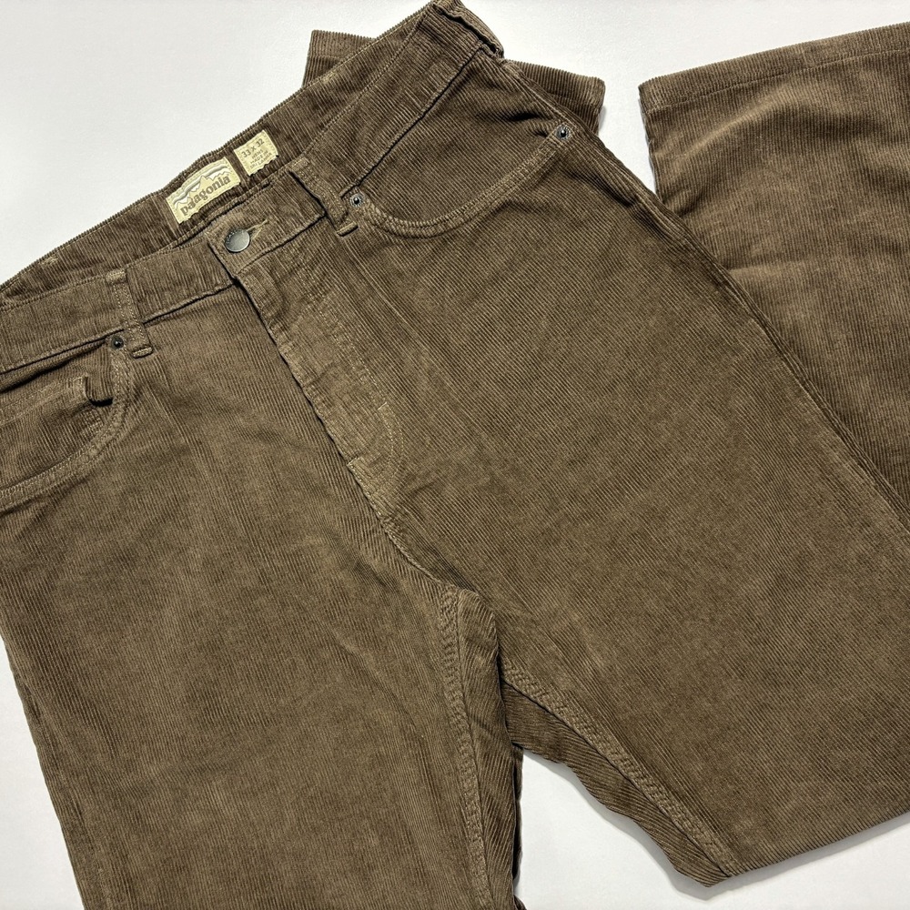 Patagoina Corduroy Pants Brown Organic Cotton Hiking Mens 33x32 (Act 33x30.5)